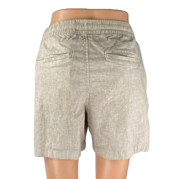 Abercrombie & Fitch Womens Beige Linen Elastic High Waist Casual Mini Shorts XS - Picture 3 of 5